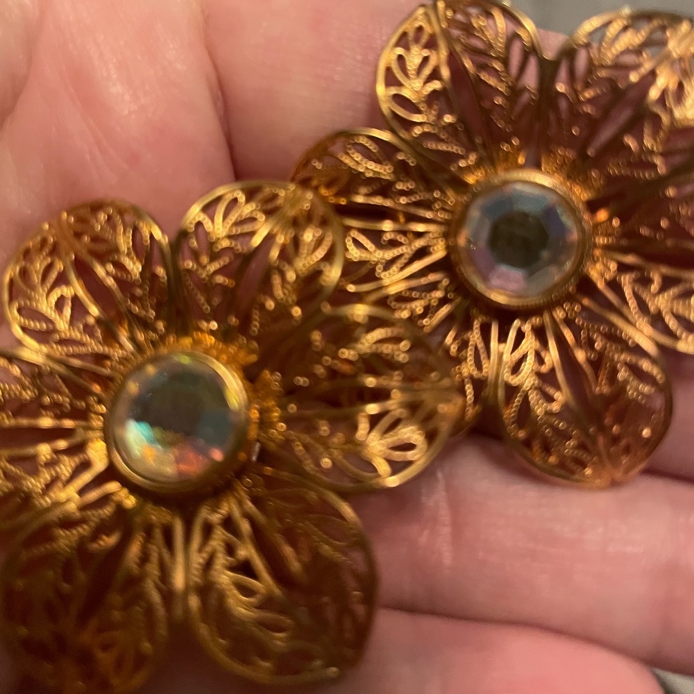 Rose Gold tone Large Earrings